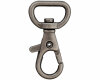 Karabinerhaken aus Metall, schmal, Union Knopf gunmetall 32 mm