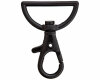 Karabinerhaken aus Metall, schmal, Union Knopf schwarz 32 mm