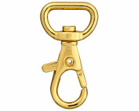 Karabinerhaken aus Metall, schmal, Union Knopf gold 25 mm