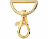 Karabinerhaken aus Metall, schmal, Union Knopf gold 25 mm