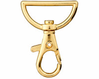 Karabinerhaken aus Metall, schmal, Union Knopf gold 32 mm