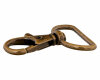 Karabinerhaken aus Metall, schmal, Union Knopf altmessing gold 10 mm