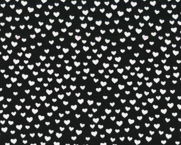 Patchworkstoff WHATS THE BUZZ, Herzen, schwarz, Timeless Treasures