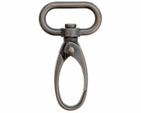 Karabinerhaken aus Metall, breit, Union Knopf altsilber...