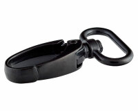 Karabinerhaken aus Metall, breit, Union Knopf schwarz 30 mm