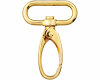 Karabinerhaken aus Metall, breit, Union Knopf gold 25 mm