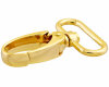 Karabinerhaken aus Metall, breit, Union Knopf gold 25 mm