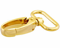 Karabinerhaken aus Metall, breit, Union Knopf gold 40 mm