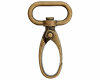 Karabinerhaken aus Metall, breit, Union Knopf altmessing gold 40 mm