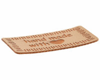 Label zum Annähen HANDMADE, Union Knopf dunkelbeige