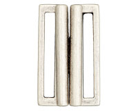 Bikiniverschluss aus Metall, eckig, silber und...