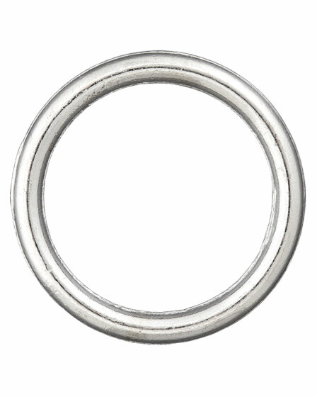Metall-Ring, Union Knopf silber 15 mm