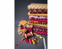 Strickstoff WOVEN KNITTY, Flechtstreifen, grau, Albstoffe