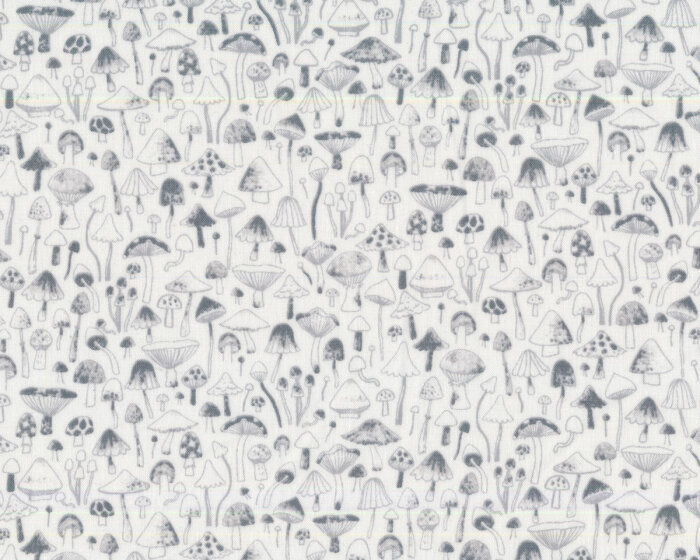 Patchworkstoff AUTUMN JOURNAL, Pilze, weiß, Dear Stella