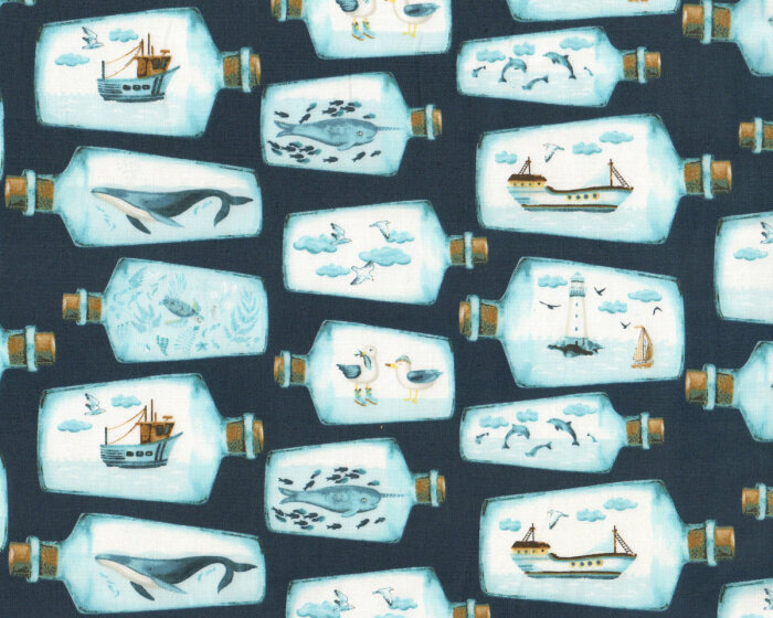 Patchworkstoff HOOKED ON A FEELING, Buddelschiffe, Dear Stella