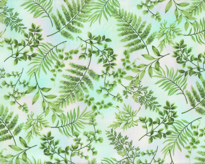 Patchworkstoff DRAGONFLY GARDEN, Kräuter, weiß, Henry Glass