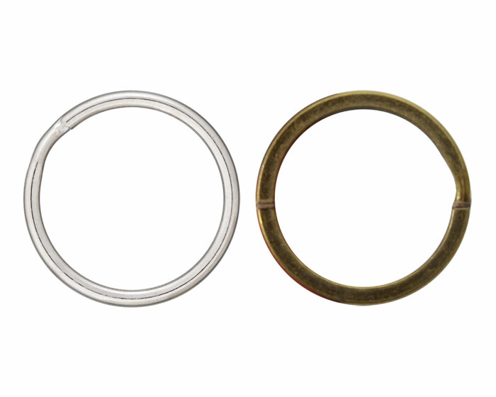 Schlüssel-Ring aus Metall, Union Knopf altmessing gold