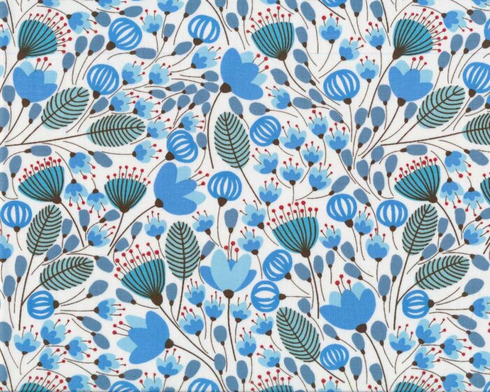 Patchworkstoff MORRISON PARK, Blumen, hellblau, Pat Sloan