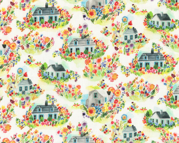 Patchworkstoff MIDSUMMER DREAM, Häuser, Dear Stella