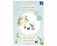 Stickvorlage: Imelda & Katerle und Junge auf Blüte,...