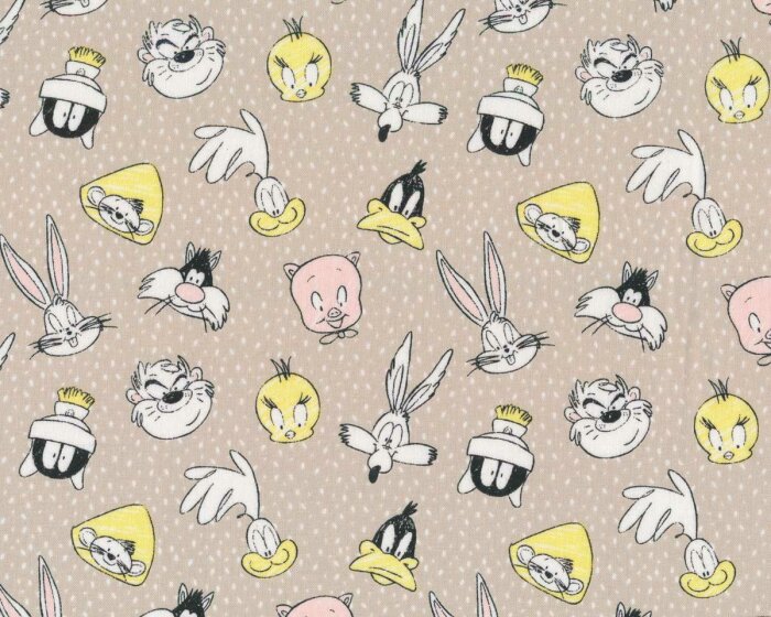 Patchworkstoff LOONEY TUNES, Daffy Duck, Tweety & Co., Camelot Fabrics