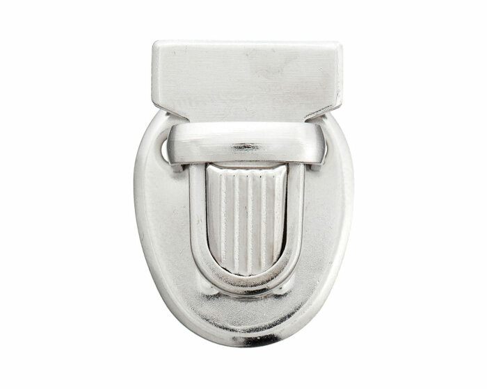 Taschenverschluss aus Metall, silber, Union Knopf