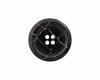 Recycelter Kunststoffknopf KARO mit feinen Linien, Union Knopf 18 mm schwarz