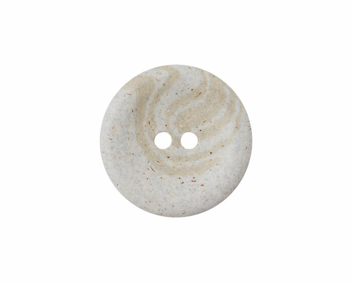 Recycelter Kunststoffknopf MARMOR, Union Knopf 20 mm creme