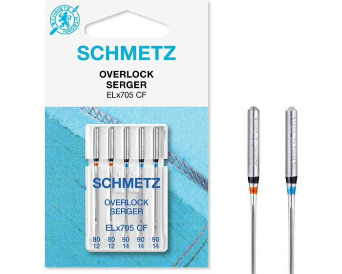 Overlocknadeln UNIVERSAL, verchromt, Schmetz 80-90 sortiert