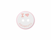 Kinderknopf I LOVE PAPA & MAMA, Union Knopf rosa