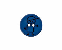 Gelaserter Kinderknopf mit Junge, Union Knopf marineblau