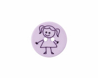 Gelaserter Kinderknopf mit Mädchen, Union Knopf...