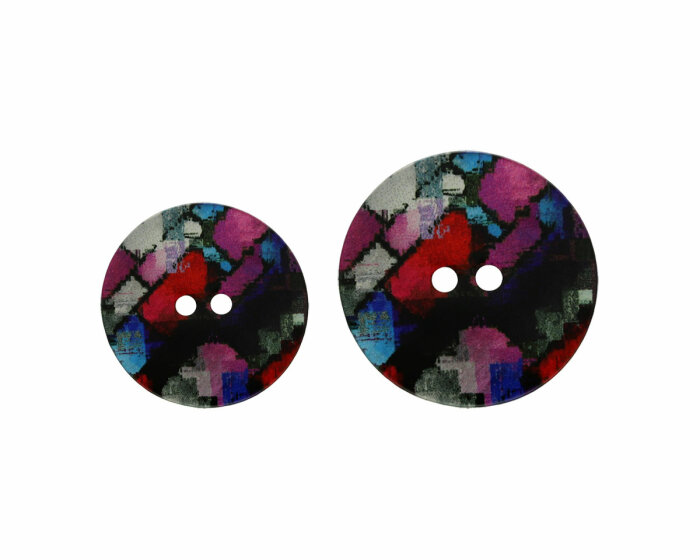 Kunststoffknopf MOSAIK mit Metallic-Glanz, Union Knopf 23 mm