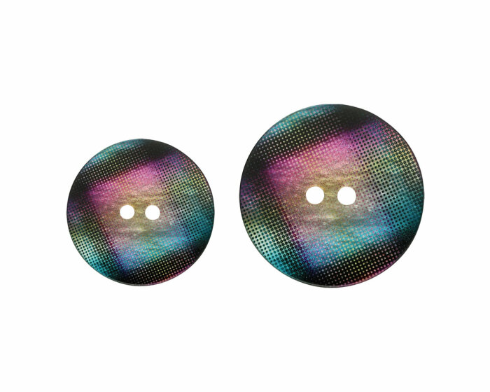 Kunststoffknopf mit Farbverlauf und Metallic-Glanz, Union Knopf 23 mm