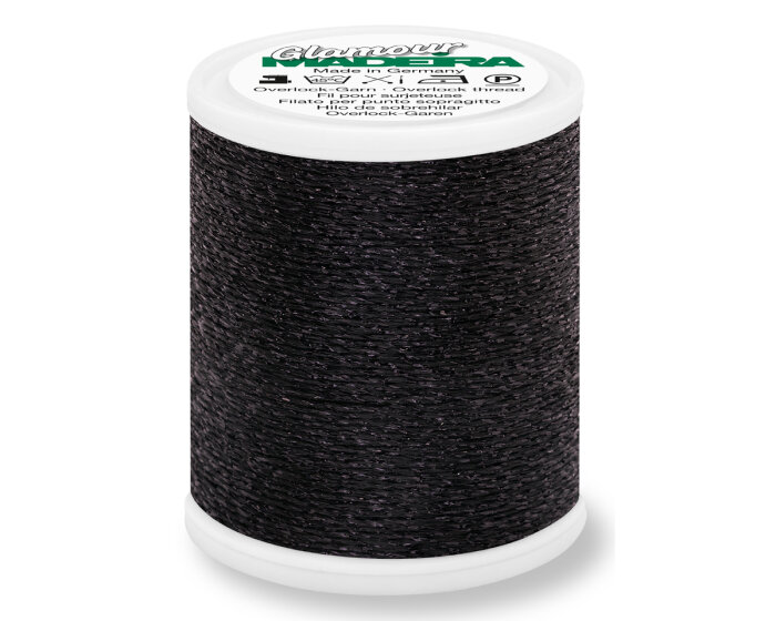 Dekoratives Overlockgarn GLAMOUR 8, metallic, Madeira black pearl