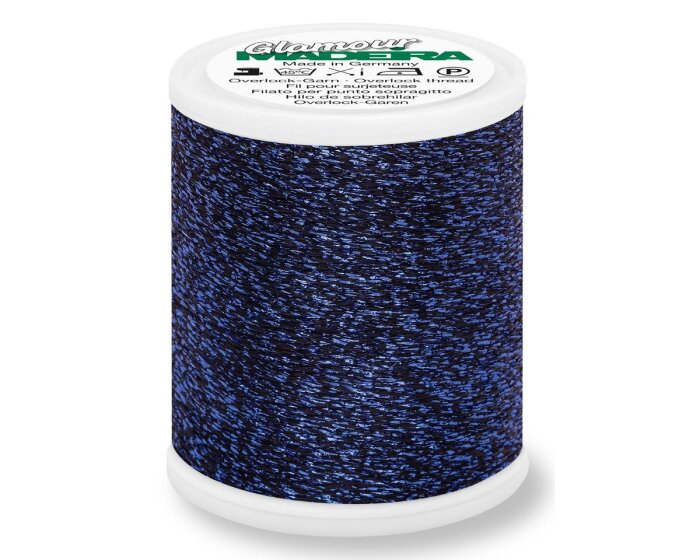 Dekoratives Overlockgarn GLAMOUR 8, metallic, Madeira sapphire
