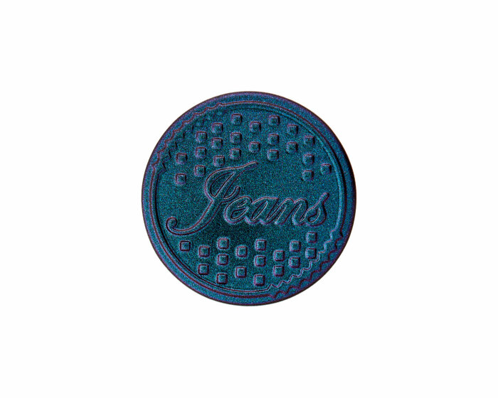 Metallischer Jeansknopf, Union Knopf dunkellila glitzernd