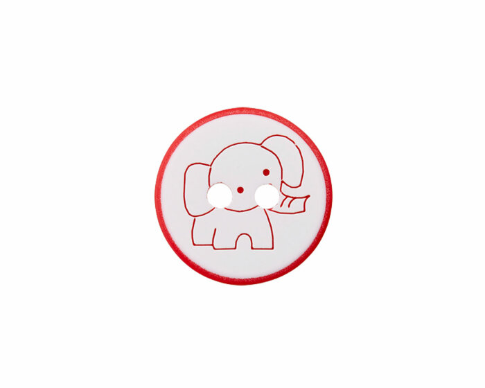 Kinderknopf ELEFANT, Union Knopf rot