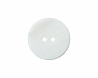 Glänzender Perlmuttknopf, Union Knopf 15 mm weiß