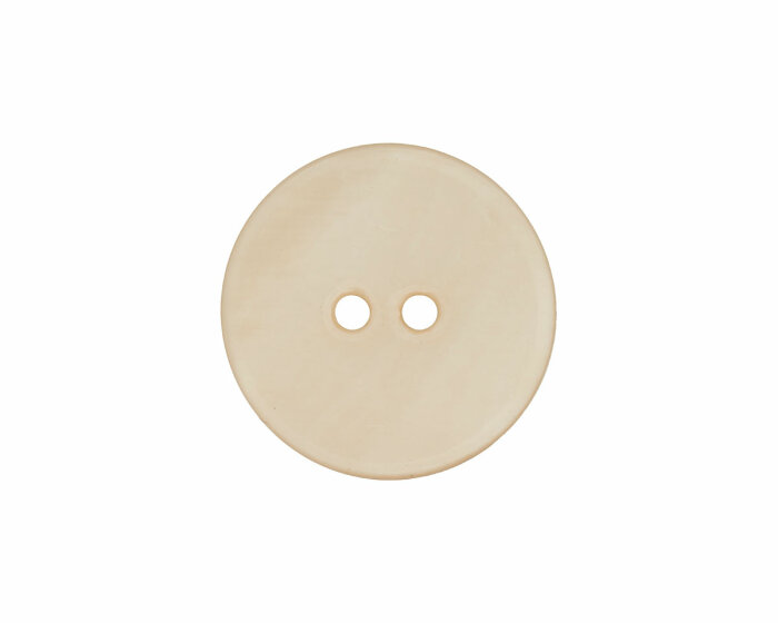 Glänzender Perlmuttknopf, Union Knopf 15 mm hellbeige