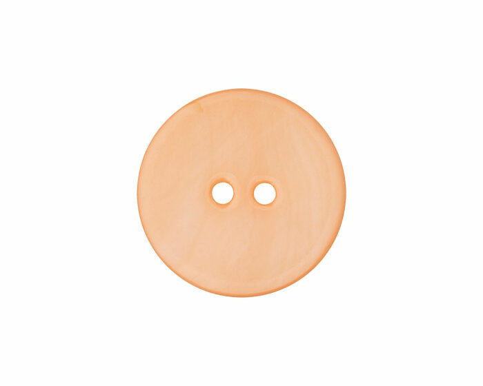 Glänzender Perlmuttknopf, Union Knopf 15 mm hellorange