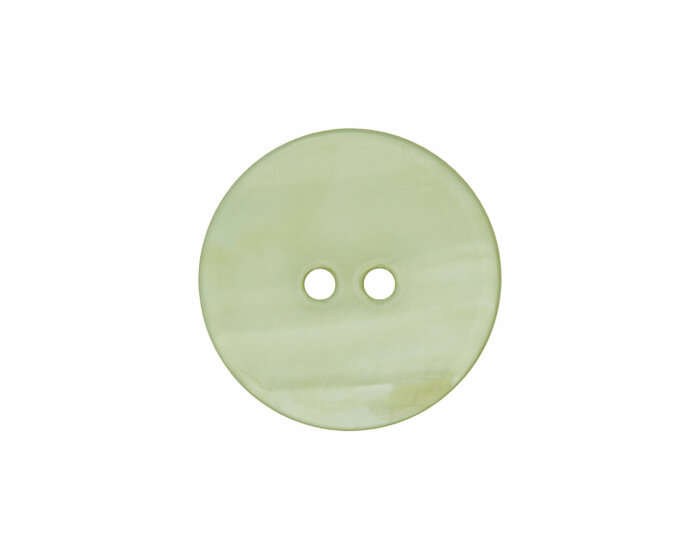 Glänzender Perlmuttknopf, Union Knopf 12 mm hellgrün