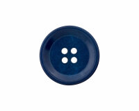 Fein marmorierter Steinnussknopf, Union Knopf 12 mm blau