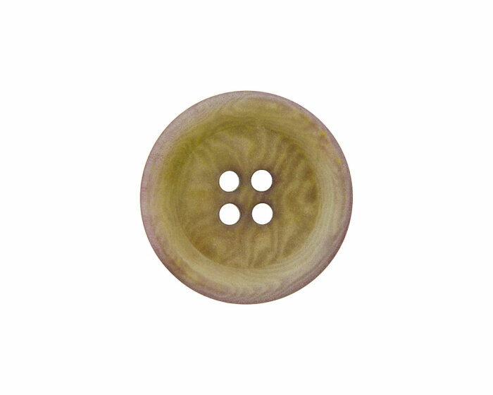 Fein marmorierter Steinnussknopf, Union Knopf 12 mm grüngelb