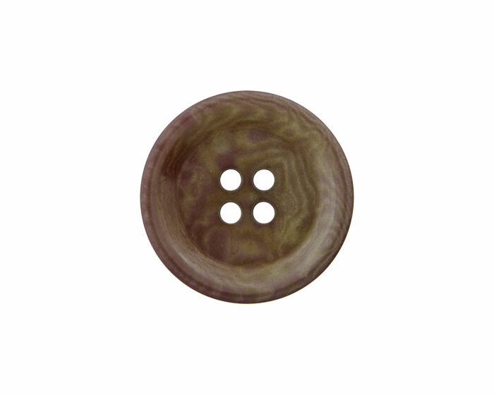 Fein marmorierter Steinnussknopf, Union Knopf 20 mm olivgrün
