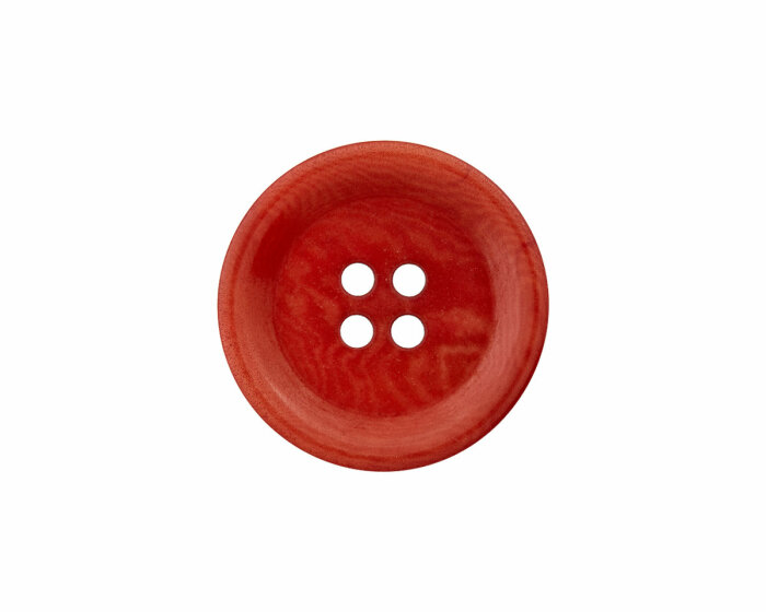 Fein marmorierter Steinnussknopf, Union Knopf 28 mm orange