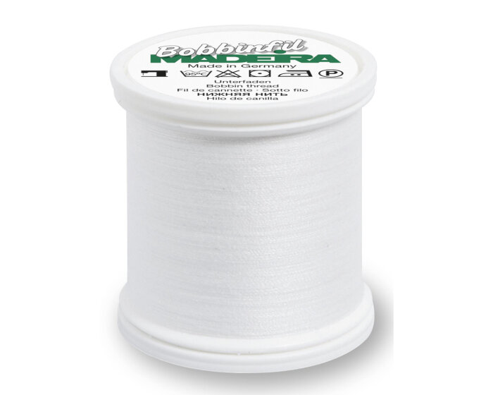 Bobbinfil 60 Unterfaden, weiß und schwarz, Madeira weiß