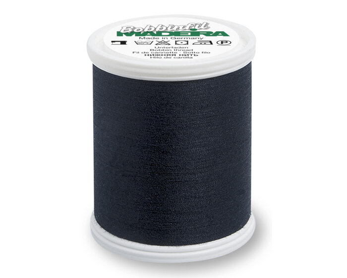 Bobbinfil 60 Unterfaden, weiß und schwarz, Madeira schwarz