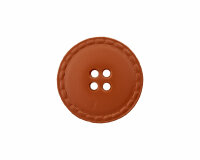 Abgesteppter Lederknopf, Union Knopf 18 mm braun