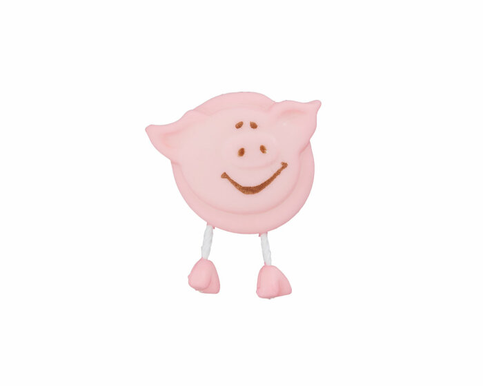 Kinderknopf SCHWEIN mit Wackelbeinchen, Union Knopf
